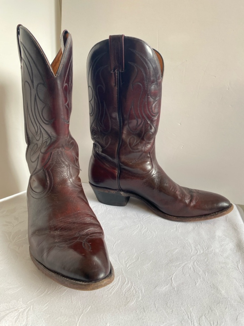 Men's Western Leather Cowboy Boots - Brown